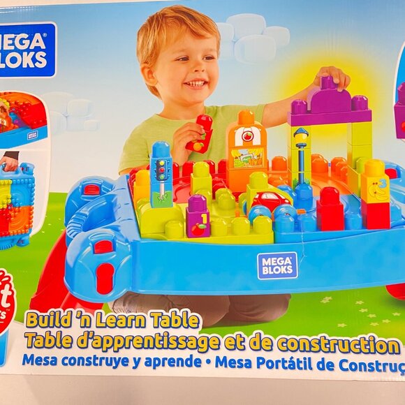 Mega Bloks Build N Learn Table 30-Piece Set For Toddlers 1+ Years toy blocks - Picture 2 of 15